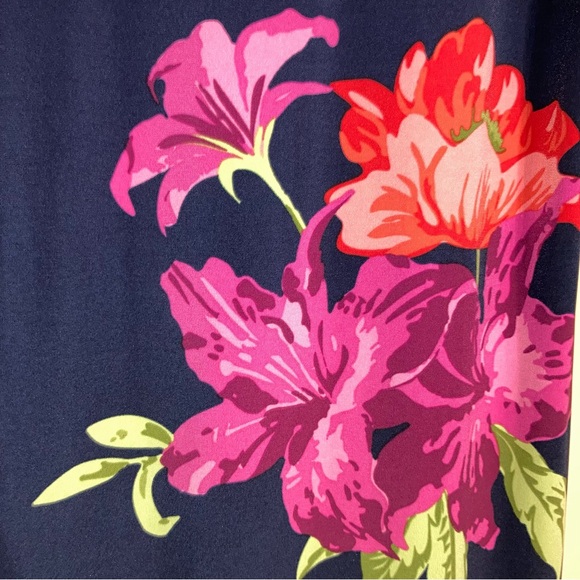 Alexandra & Oak Size Small Floral Dress Navy Pink Purple Green NN EUC! P6521 - Picture 8 of 11